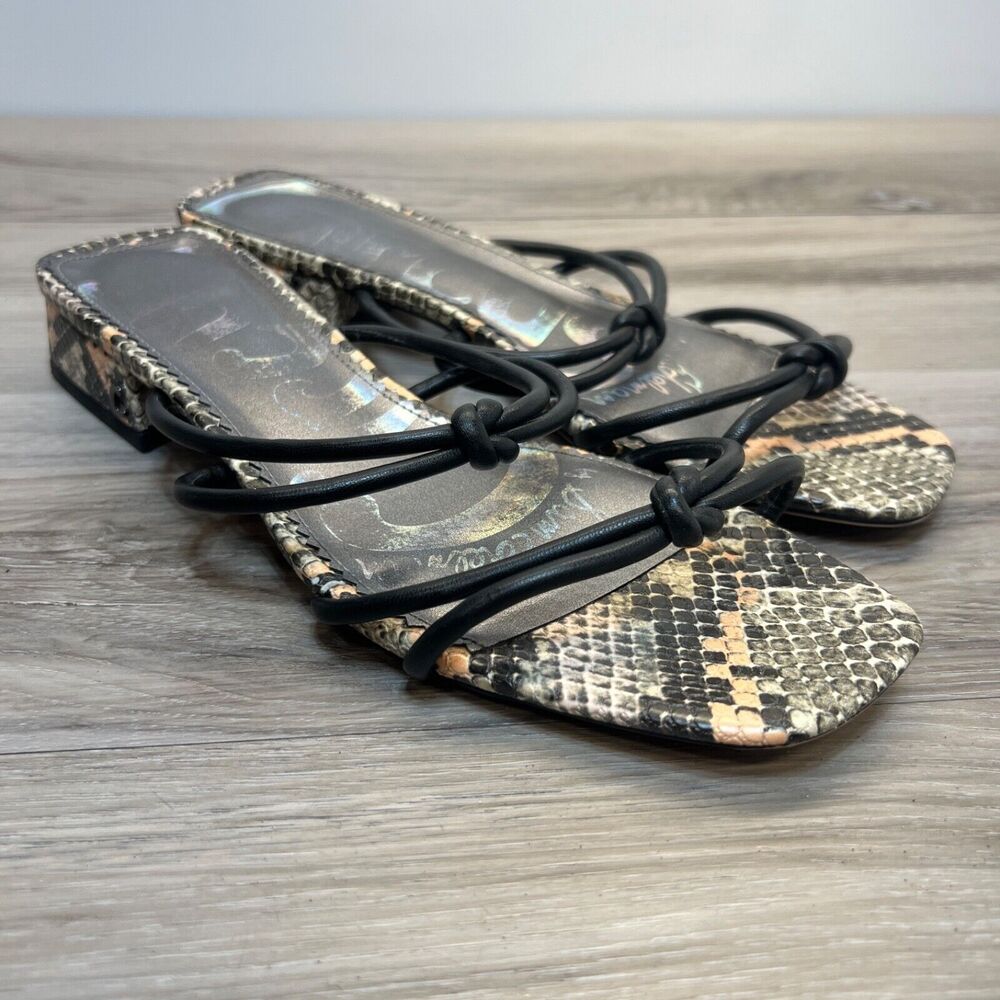 Sam Edelman Women Knotted Strap Slide Sandals Jay Size US 9M Black Snake Print